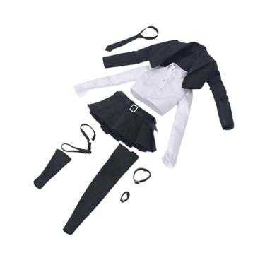 Imagem de oshhni Conjunto de uniforme escolar em escala 1/6, incluindo camisa, gravata, jaqueta, saia e cinto. Roupas para figuras de ação femininas de 30 cm (12, Meias Pretas