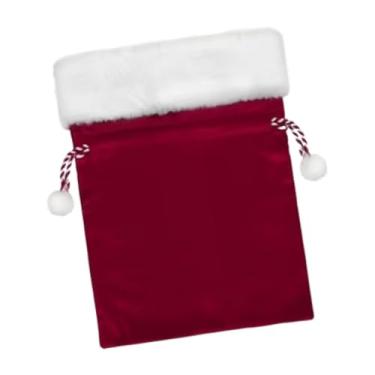 Imagem de Esquirla Sacola de Natal com Cordão, Portátil, para Presentes, Ideal para Aniversários, Presentes na Sala de Estar e Brinquedos, Vermelho 50x70cm