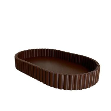 Imagem de Bandeja Decorativa Organizador de Mesa e Banheiro Estilo Minimalista Porta Joias, Chaves, Perfumes(Marrom)