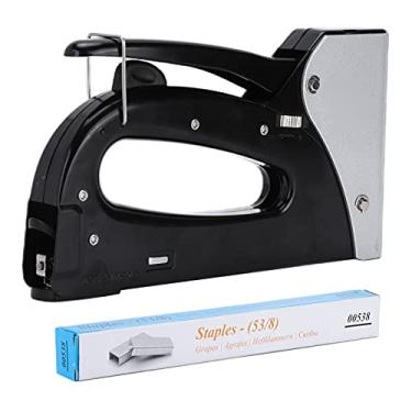 Imagem de Pistola de grampo Metralhadora de costura resistente com função de remoção de unhas Design ergonômico para reparo de material e grampeamento de livro interno Ferro plástico ABS