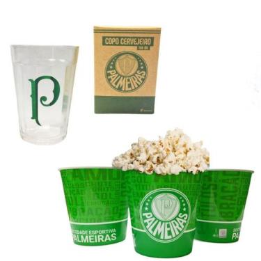 Imagem de Kit Balde Pipoca Verde 2,5L + 1Un Copo Americano Tradiconal - Brasfoot