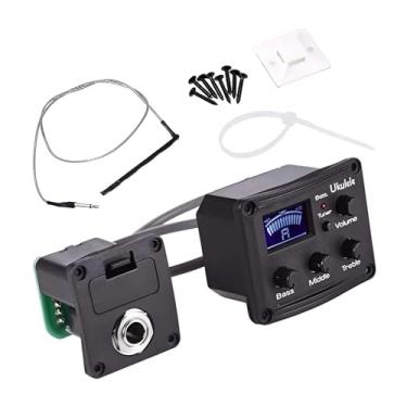 Imagem de Dynwave Captador piezoelétrico para ukulele com pré-amplificador e controle de volume. de afinador e pré-amplificador para captador de ukulele.