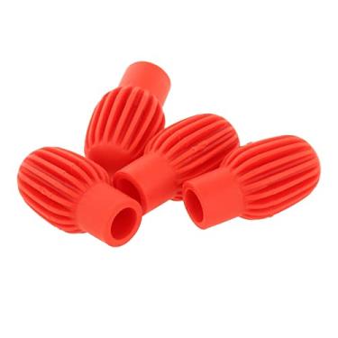 Imagem de barenx 4 Peças Abafador de Bateria Silencioso Ponta Silenciosa Acessório Prática de Percussão Baquetas de Bateria de Substituição Mudo - Vermelho