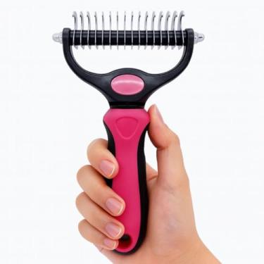 Imagem de Desembolador ROSA Duplo G para Pelos Longos de Cães e Gatos Removedor de Nós