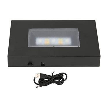 Imagem de Base de suporte de luz LED alimentada por USB multimodo cores sortidas preto ABS Base de exibição de luz retangular para vidro Caixa exibição e decoração de mesa