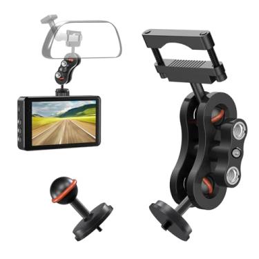 Imagem de Suporte de câmera veicular, suporte de câmera rosqueada de 1/10.2 cm 1/20.3 cm, base de montagem de espelho retrovisor de alumínio, adequado para OldShark Apexcam Chortau ORSKEY Jeemak Ricoh GoPro