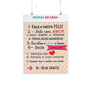 Imagem de Placa Decorativa Frase 10 Regras Da Casa - Nerdecs