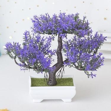Imagem de Plantas Artificiais Bonsai em Vaso Pequeno – Decoração para Sala, Escritório, Jardim e Mesa(06)