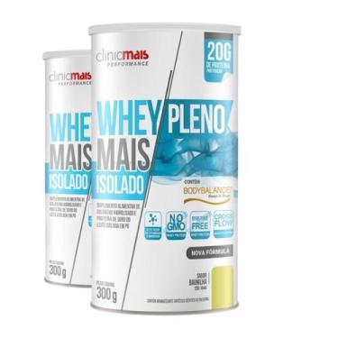 Imagem de Kit 2 Whey Protein Isolado Clinicmais Pleno Baunilha 300G