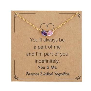 Imagem de SOPIFY Colar feminino com pedra do nascimento de zircônia cúbica banhada a ouro 14K, não mancha, joia de nascimento para mãe e filha (V7), Adjustable, Cobre, Sem Pedra Preciosa