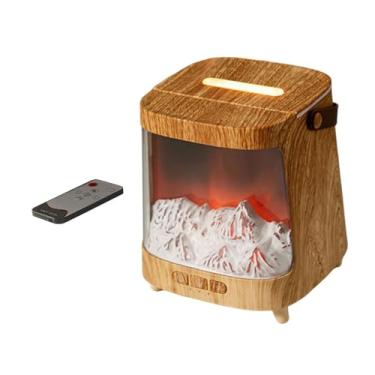 Imagem de WeiLaiKeQi Difusor de óleos essenciais com alça, pulverizador de fragrâncias, umidificador de mesa para casa, Cor de Madeira