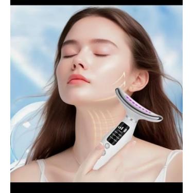 Imagem de Massageador Facial Recarregável para Rosto e Pescoço, Estimula Colágeno, Reduz Rugas e Linhas de Expressão, Melhora Firmeza e Elasticidade da Pele. Promove uma Pele Mais Jovem, Iluminada e Saudável