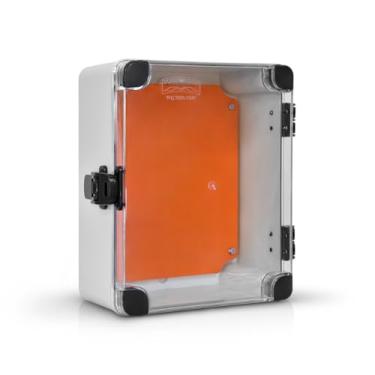 Imagem de Caixa Painel Elétrico Quadro Comando Plastico 25X20X10Cm Cinza Tampa Transparente IP66