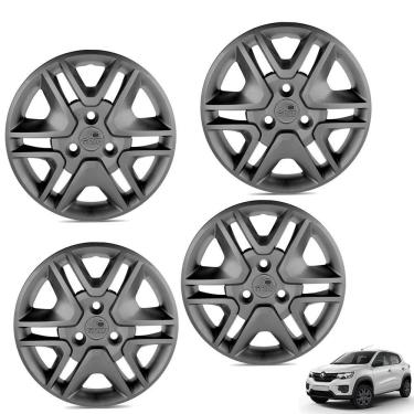 Imagem de Jogo De Calota Kwid Intense 2018 A 2020 Aro 14 Cubo Padrão Grafite