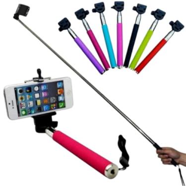 Imagem de Bastão para Selfie Ajustável 28–100cm em Aço Inox Retrátil – Suporte Portátil para Celular – Ideal para Fotos e Vídeos, Compatível com Smartphones Android e iPhone – Cores Sortidas