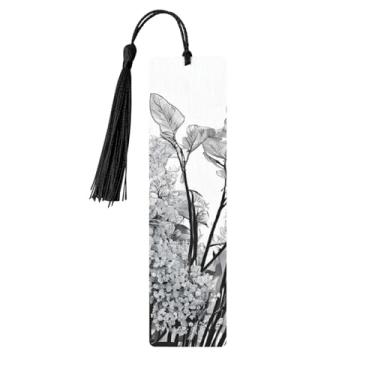 Imagem de Marcadores de página de madeira personalizados com silhueta de planta natural, estampa de folhas de samambaia, acessórios exclusivos para homens e mulheres, atende a todas as necessidades dos amantes