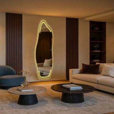 Imagem de Espelho Led Touch com Decoração Luxuosa Salas Quartos Closets Hall Hom