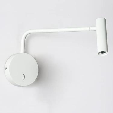Imagem de Arandelas de leitura com LED de 3W, luminárias de parede para cabeceira, braço longo ajustável, luminárias de destaque para montagem na parede para quarto, hotel, projeto e escritório [Class