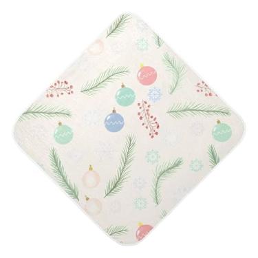 Imagem de Burbuja Toalha de banho de bebê com tema natalino - Toalha com capuz de musselina macia e absorvente para recém-nascidos e bebês, 89 x 89 cm