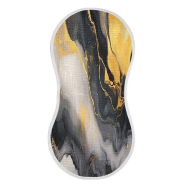 Imagem de xigua Conjunto de 2 panos de musselina de mármore dourado e preto, panos para arrotar supermacios e absorventes, roupas de arroto de algodão, presente de chá para recém-nascidos, bebês meninas e