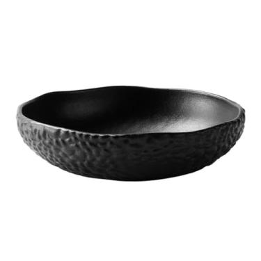 Imagem de Fruteira Fruteira decorativa de cerâmica texturizada para cozinha e sala de estar. Decoração de mesa(Preto)