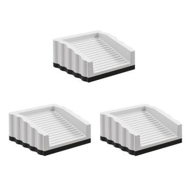 Imagem de Pacote com 3 batentes de porta brancos atualizados, cunhas de borracha para batentes de porta, batentes sob portas para portas, cunha de rolha de borracha (branca)