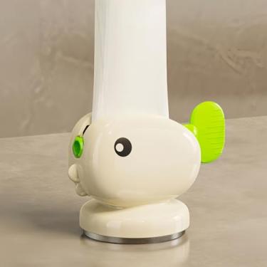 Imagem de Espremedor de pasta de dente em forma de baleia – dispensador de tubo de pasta de dente com ventosa com suporte adesivo para organização de banheiro (verde cremoso)