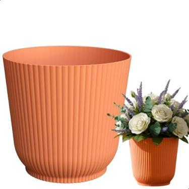 Imagem de Cachepô Talin Pêssego 1,5L 14cm x 13cm de Polipropileno Duro e Resistente, Compativel com Sistema Autoirrigável - Vaso Decorativo Elegante para Plantas - Top Garden