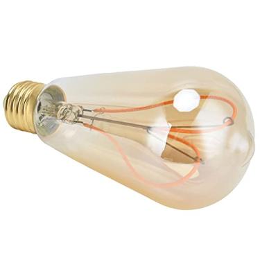 Imagem de Cryfokt Lâmpada LED E27 Vintage Luz Quente Regulável para Decoração de Casa, Filamento Espiral de Vidro Transparente 4W 220V, Serve para Lustre de Hall, Sala de Estar (Ouro)