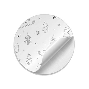 Imagem de Autocolantes Adesivos Redondos Natalinos Cosy Rustic Merry Christmas 25 Unidades - Tamanho 50x50cm