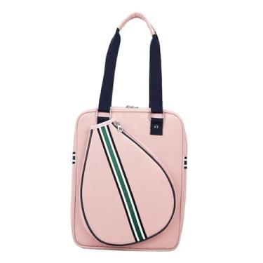 Imagem de Generic Bolsa de tênis tipo tote, bolsa para raquete de tênis para homens e mulheres, impermeável, ideal para sessões de exercícios ao ar livre, Rosa 1 Ombro