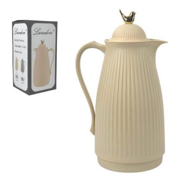 Imagem de Garrafa Térmica de Café Laradore Bird - Bege e Dourada 1L