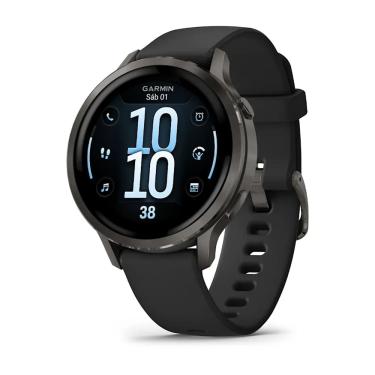 Imagem de GPS Garmin Venu 4 Ardósia com Pulseira de Silicone Preta 41mm