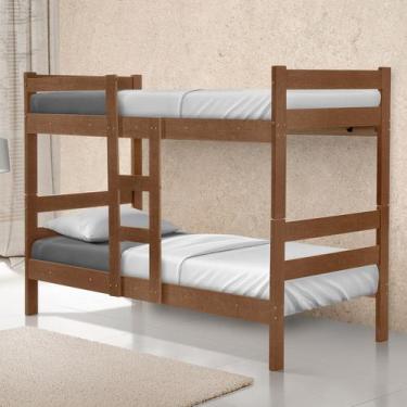 Imagem de Cama Beliche Solteiro Luke Que Vira Duas Camas Castanho  - Loja Tigo, 