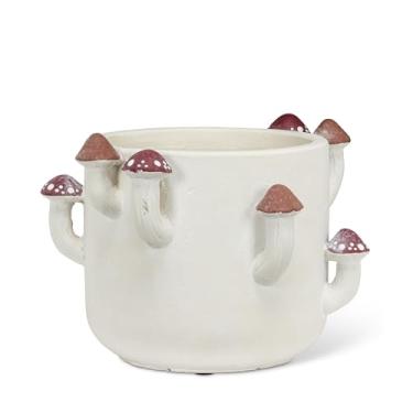 Imagem de Abbott Collection Plantador de cogumelos pequenos - cimento, marfim/marrom (10 cm A)