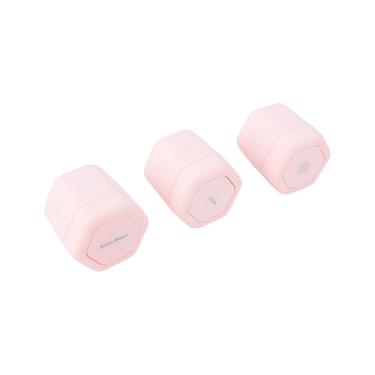 Imagem de ZJchao Recipientes Magnéticos de Higiene para Viagem Com Tampas 3 Unidades de Frascos de Creme Magnéticos de Casca Dura para Loção Limpador Shampoo Condicionador Formato Hexagonal ímãs (Rosa)