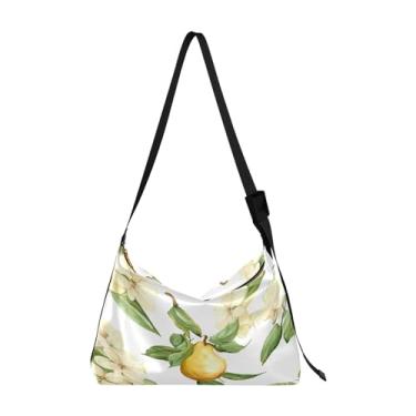 Imagem de Bolsa de ombro feminina de couro com folhas verdes, bolsa tiracolo de couro vegano, bolsa de ombro transversal, Frutas de pera - 3, One Size