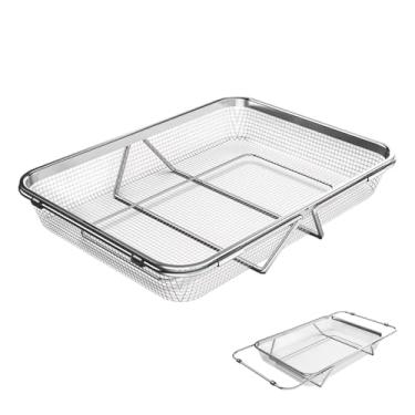 Imagem de Escorredor de louças sobre a pia, armazenamento de aço inoxidável, drenagem extensível, suporte para pia | para pratos, copos, canecas, talheres, pauzinhos, garfos, colheres, utensílios de cozinha