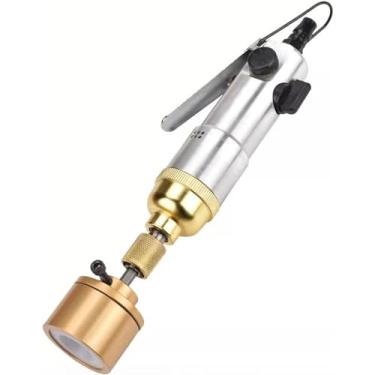 Imagem de GUAVFH Máquina de tampar pneumática, máquina de tampar garrafas portátil, ajuste de velocidade de 3 velocidades, alta rotação de 12.000 rpm, dispositivo de aperto de tampa, adequado para tampas de