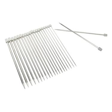 Imagem de Generic Conjunto de Agulhas de tricô de Metal, Armazenamento Fácil Brilhante para Artesanato, Aço Inoxidável 25cm, 22 Peças para Entusiastas de tricô