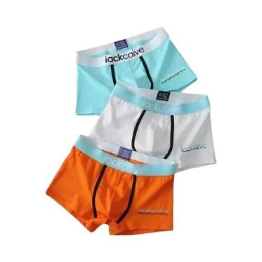 Imagem de Cuecas Boxer Masculinas De Algodão Respirável, Pacote Com 3, Confortáv