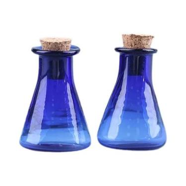 Imagem de 2 pçs mini garrafa de vidro cor desejando garrafa minúsculos frascos m