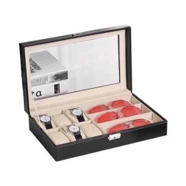 Imagem de Caixa Organizadora De Couro Multiuso Pequena Para Relógios, Óculos E I