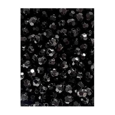 Imagem de Miçanga Acrílica Sextavada 6mm Colorida para Bijuteria e Artesanato – 200 Unidades (200 UNIDADES,PRETO - 310)