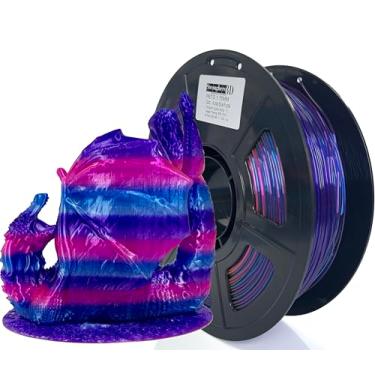 Imagem de Stronghero3D Filamento de impressora 3D PETG 1,75 mm, multicolorido, azul translúcido roxo, aurora, precisão de 1 kg +/-0,05 mm