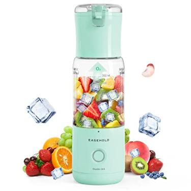Imagem de EASEHOLD Liquidificador pessoal portátil para batidos, mini liquidificador rápido de suco fresco em movimento com 6 lâminas, recarregável, único, livre de BPA para esportes, cozinha, viagens