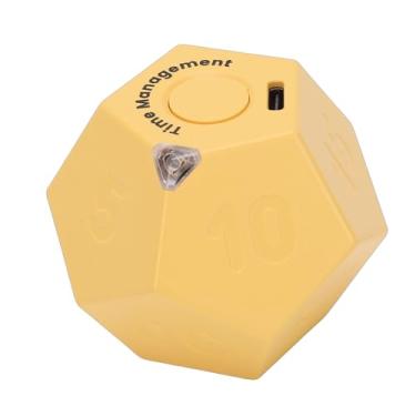 Imagem de Asixxsix Temporizador de Cubo de 12 Lados, Temporizador Pomodoro de Cubo Recarregável Com Função de Lembrete, Ferramenta de Gerenciamento de Tempo para Crianças e Sala de Aula, Cozinha, (Amarela)