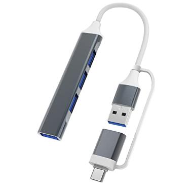 Imagem de Hub USB 3 0 com Type C 4 Portas Docking Station Ultra Slim 4-em-1 Divisor Plug and Play Compatível MacBook Pro Air Surface XPS PC Flash Drive