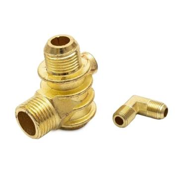Imagem de ROUPWKWO Válvula de retenção de latão de 3 portas conector de válvula de retenção de compressor de ar de rosca macho liga de zinco para peças de compressor de ar 20 * 19 * 10
