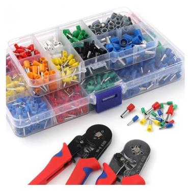 Imagem de ROUPWKWO Terminal de crimpagem VE, conjunto de combinação de alicate de terminal de crimpagem múltiplo, conector de equipamento elétrico, alicate de crimpagem (300-preto-6-4)